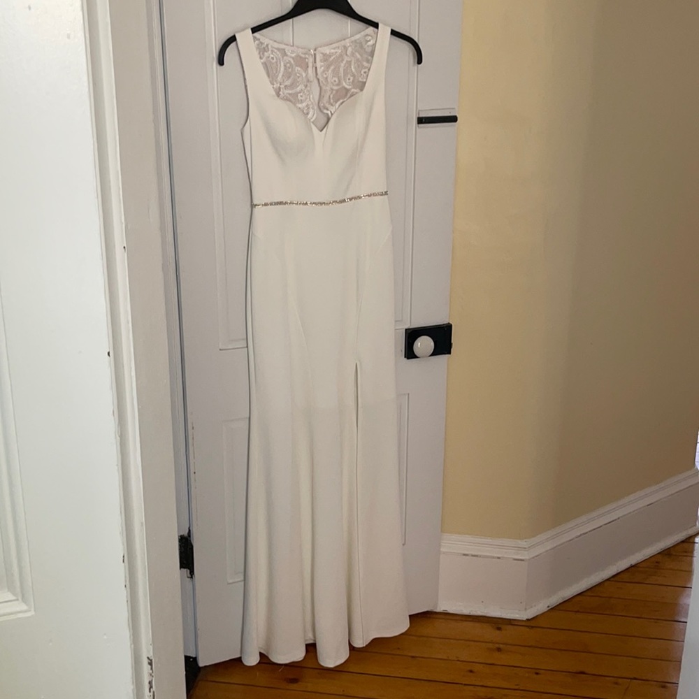 White Maxi Dress with front slit